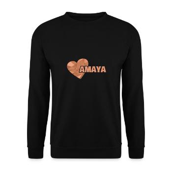 Herz Amaya - Unisex Pullover - Schwarz - Vorne - Alina (178cm) & Michal (187cm)