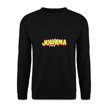 Juliana benutzerdefinierter Name Comic-Stil Pop-Art, - Unisex Pullover - Schwarz - Vorne - Alina (178cm) & Michal (187cm)
