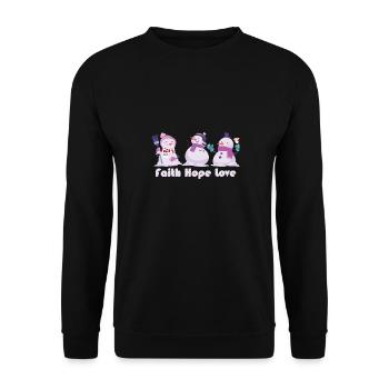Faith Hope Love Religious Family Christmas - Unisex Sweatshirt - black - Front - Alina (178cm) & Michal (187cm)