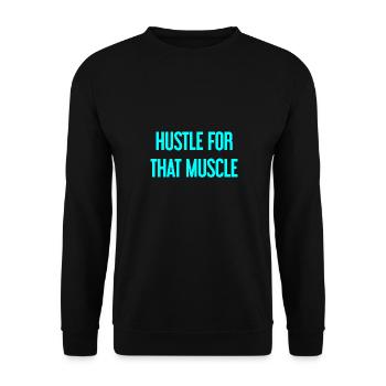 Hustle For That Muscle - Unisex Pullover - Schwarz - Vorne - Alina (178cm) & Michal (187cm)