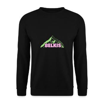 Belkis als Bergsteigen - Unisex Pullover - Schwarz - Vorne - Alina (178cm) & Michal (187cm)