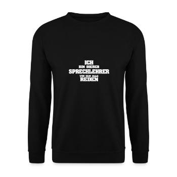 Cadeau pour professeur d’élocution - Sweat-shirt Unisexe - noir - Devant - Alina (178cm) & Michal (187cm)