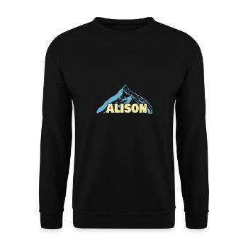Alison as a woman's name - Unisex Sweatshirt - black - Front - Alina (178cm) & Michal (187cm)