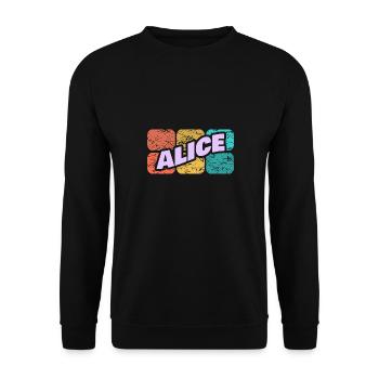 Gift for Alice - Unisex Sweatshirt - black - Front - Alina (178cm) & Michal (187cm)