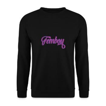 Femboy Logo Cross Dressing Motiv Geschenk Feminin - Unisex Pullover - Schwarz - Vorne - Alina (178cm) & Michal (187cm)