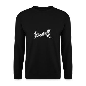VTT montagnes vélo cadeau - Sweat-shirt Unisexe - noir - Devant - Alina (178cm) & Michal (187cm)