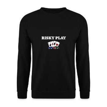 Risky Play Card Games Poker Card Player Poker - Unisex Sweatshirt - black - Front - Alina (178cm) & Michal (187cm)