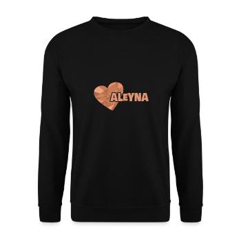 Herz für Aleyna Vorname Liebe - Unisex Pullover - Schwarz - Vorne - Alina (178cm) & Michal (187cm)