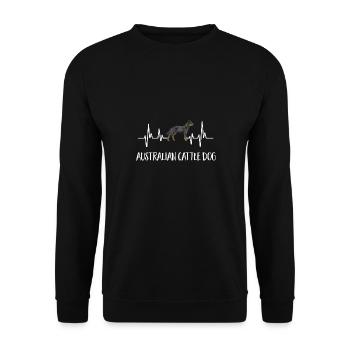 Australian Cattle Dog Red Blue Heeler - Unisex Pullover - Schwarz - Vorne - Alina (178cm) & Michal (187cm)