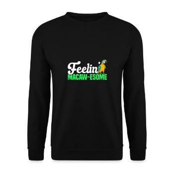 Yellow-breasted Macaw Parrot Blue And Yellow Macaw - Unisex Sweatshirt - black - Front - Alina (178cm) & Michal (187cm)