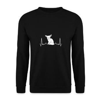 Fennek Fuchs Fennec Fox Wüstenfuchs - Unisex Pullover - Schwarz - Vorne - Alina (178cm) & Michal (187cm)
