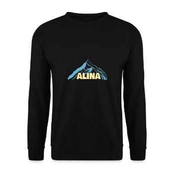Nom de femme Alina - Sweat-shirt Unisexe - noir - Devant - Alina (178cm) & Michal (187cm)