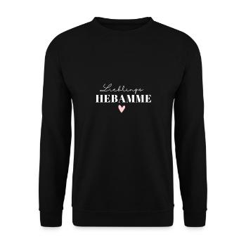 Liebelingshebamme / Weltbeste Hebamme - Unisex Pullover - Schwarz - Vorne - Alina (178cm) & Michal (187cm)