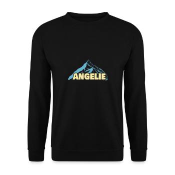 Nom de femme Angelie - Sweat-shirt Unisexe - noir - Devant - Alina (178cm) & Michal (187cm)