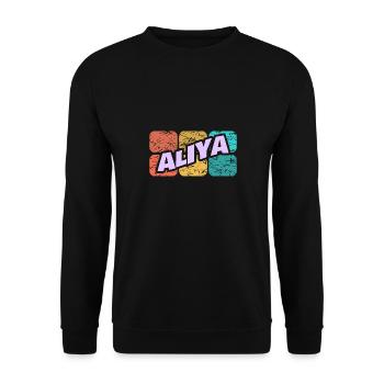 Gift for Aliya - Unisex Sweatshirt - black - Front - Alina (178cm) & Michal (187cm)