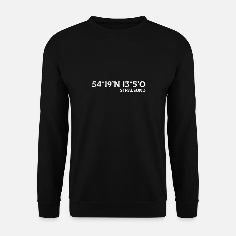Coordonnées de Stralsund Souvenir - Sweat-shirt Unisexe - noir