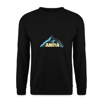 Anita als Frauenname - Unisex Pullover - Schwarz - Vorne - Alina (178cm) & Michal (187cm)