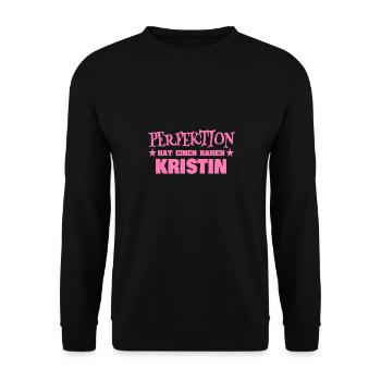 Kristin als Frauenname - Unisex Pullover - Schwarz - Vorne - Alina (178cm) & Michal (187cm)