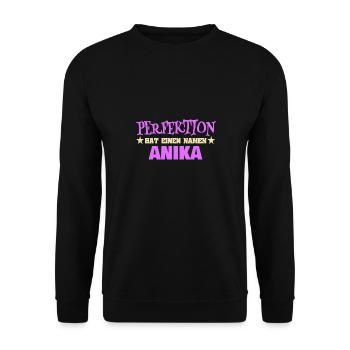 Woman's name Anika - Unisex Sweatshirt - black - Front - Alina (178cm) & Michal (187cm)