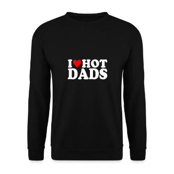 I Love Hot Dads - Unisex Pullover - Schwarz - Vorne - Alina (178cm) & Michal (187cm)