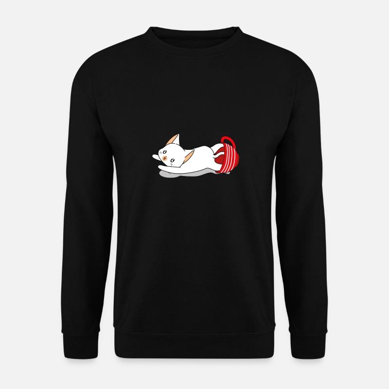 Cat Coffee Cup - Unisex Sweatshirt - black