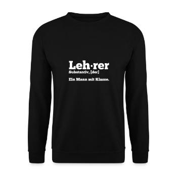 Schullehrer Lehrer - Unisex Pullover - Schwarz - Vorne - Alina (178cm) & Michal (187cm)