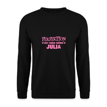 Geschenk für Julia - Unisex Pullover - Schwarz - Vorne - Alina (178cm) & Michal (187cm)