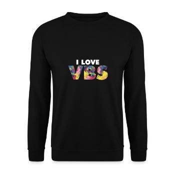 I Love VBS Vacation Bible School Crew Church - Unisex Sweatshirt - black - Front - Alina (178cm) & Michal (187cm)