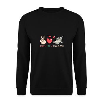 Short-headed glider Sugar Glider - Unisex Sweatshirt - black - Front - Alina (178cm) & Michal (187cm)
