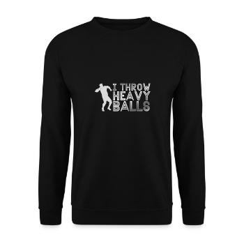 Kugelstoßen Werfen Leichtathletik - Unisex Pullover - Schwarz - Vorne - Alina (178cm) & Michal (187cm)