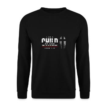 I am a Child of God - John 1:12 - Unisex Sweatshirt - black - Front - Alina (178cm) & Michal (187cm)