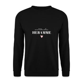 Weltbeste Hebamme / Beste Hebamme / Midwife - Unisex Pullover - Schwarz - Vorne - Alina (178cm) & Michal (187cm)