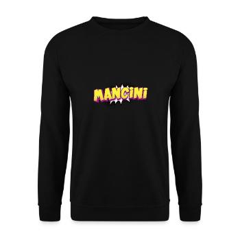 Mancini Nom personnalisé Style bande dessinée Pop Art, - Sweat-shirt Unisexe - noir - Devant - Alina (178cm) & Michal (187cm)