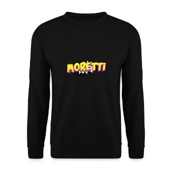 Moretti benutzerdefinierter Name Comic-Buch-Stil Pop-Art, - Unisex Pullover - Schwarz - Vorne - Alina (178cm) & Michal (187cm)