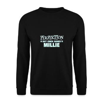 Geschenk für Millie - Unisex Pullover - Schwarz - Vorne - Alina (178cm) & Michal (187cm)