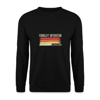 Retro Forklift Driver Forklift Operator Limited Ed - Unisex Pullover - Schwarz - Vorne - Alina (178cm) & Michal (187cm)