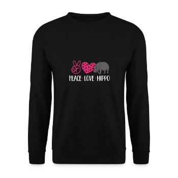 Hippopotame Hippopotame - Sweat-shirt Unisexe - noir - Devant - Alina (178cm) & Michal (187cm)