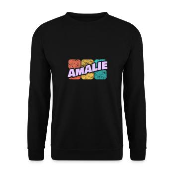 Cadeau pour Amalie - Sweat-shirt Unisexe - noir - Devant - Alina (178cm) & Michal (187cm)