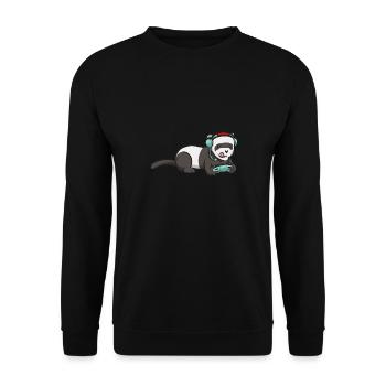 Ferret Owner Ferret - Unisex Sweatshirt - black - Front - Alina (178cm) & Michal (187cm)