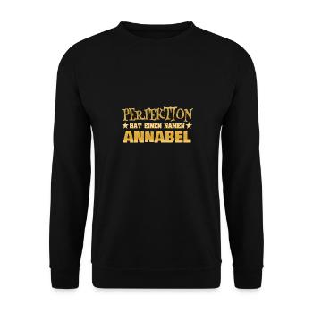 Geschenk für Annabel - Unisex Pullover - Schwarz - Vorne - Alina (178cm) & Michal (187cm)