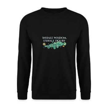 Inhale Wisdom Exhale Doubt Sage Healing Smudge - Unisex Sweatshirt - black - Front - Alina (178cm) & Michal (187cm)