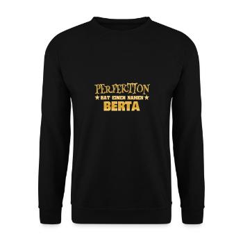 Geschenk für Berta - Unisex Pullover - Schwarz - Vorne - Alina (178cm) & Michal (187cm)