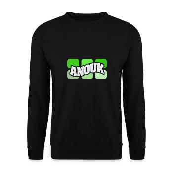 Anouk als Name - Unisex Pullover - Schwarz - Vorne - Alina (178cm) & Michal (187cm)