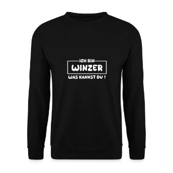 Profession: Winemaker - Unisex Sweatshirt - black - Front - Alina (178cm) & Michal (187cm)