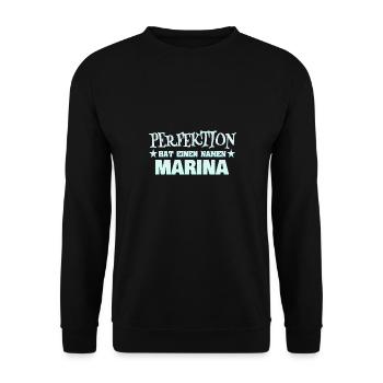 Marina as a woman's name - Unisex Sweatshirt - black - Front - Alina (178cm) & Michal (187cm)