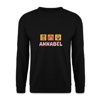 Vorname Annabel - Unisex Pullover - Schwarz - Vorne - Alina (178cm) & Michal (187cm)