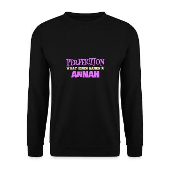 Woman's name Annah - Unisex Sweatshirt - black - Front - Alina (178cm) & Michal (187cm)