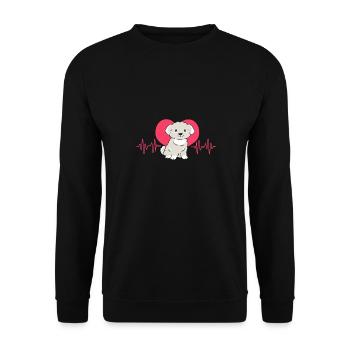 Maltese - Unisex Sweatshirt - black - Front - Alina (178cm) & Michal (187cm)