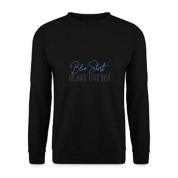 Design ironique « Blue Shirt - Black Edition » - Sweat-shirt Unisexe - noir - Devant - Alina (178cm) & Michal (187cm)