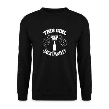 This girl loves her J D - Unisex Sweatshirt - black - Front - Alina (178cm) & Michal (187cm)